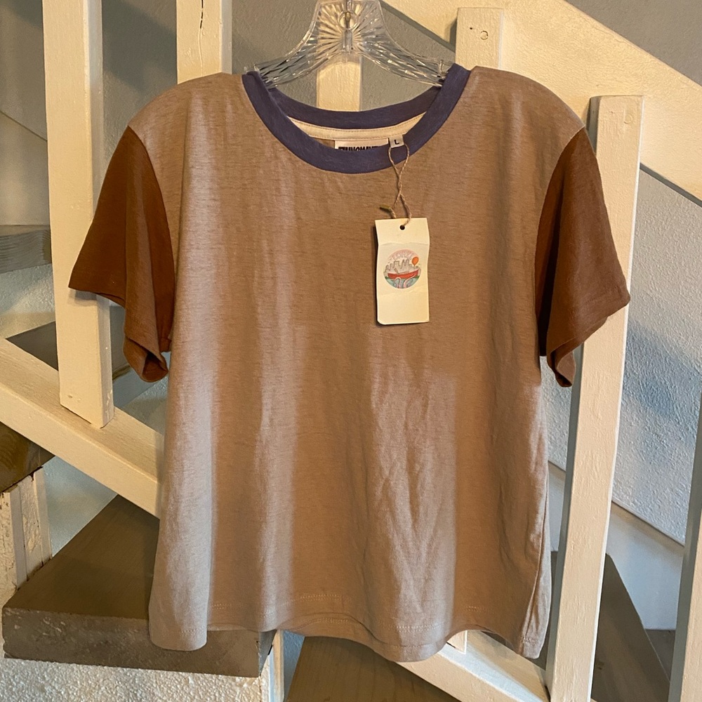 Jungmaven Color Block Cropped Loral Tee - Women’s L - new with tag